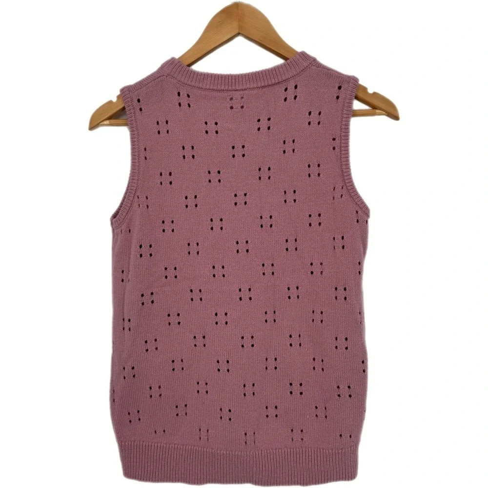 Nordstrom Girls’ Cotton Blend Sleeveless Knit Sweater Size XL‎ (14/16) Pink Prep